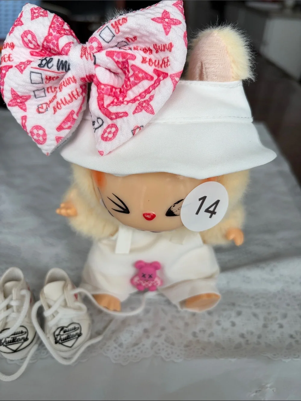 #14, Four Piece Bear Logo Outfit For Labubu Doll(No Doll)